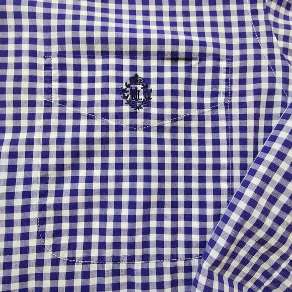 Lauren Ralph Lauren Men's 15 1/2 32/33 Checkered Long Sleeve Shirt - Picture 5 of 10